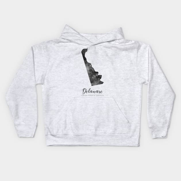 Delaware state map Kids Hoodie by StudioGrafiikka